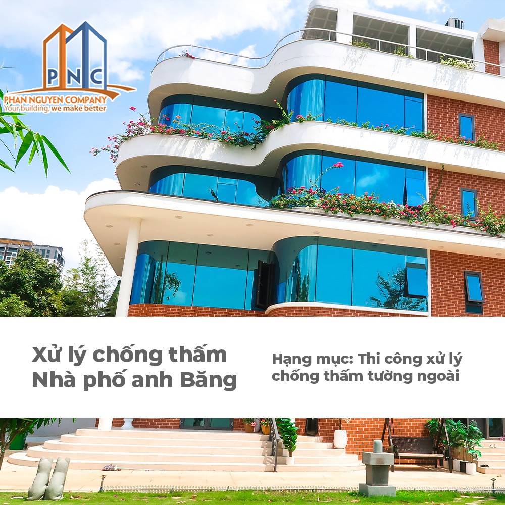 thi công và xử lý chống thấm mới nhà phố anh Băng